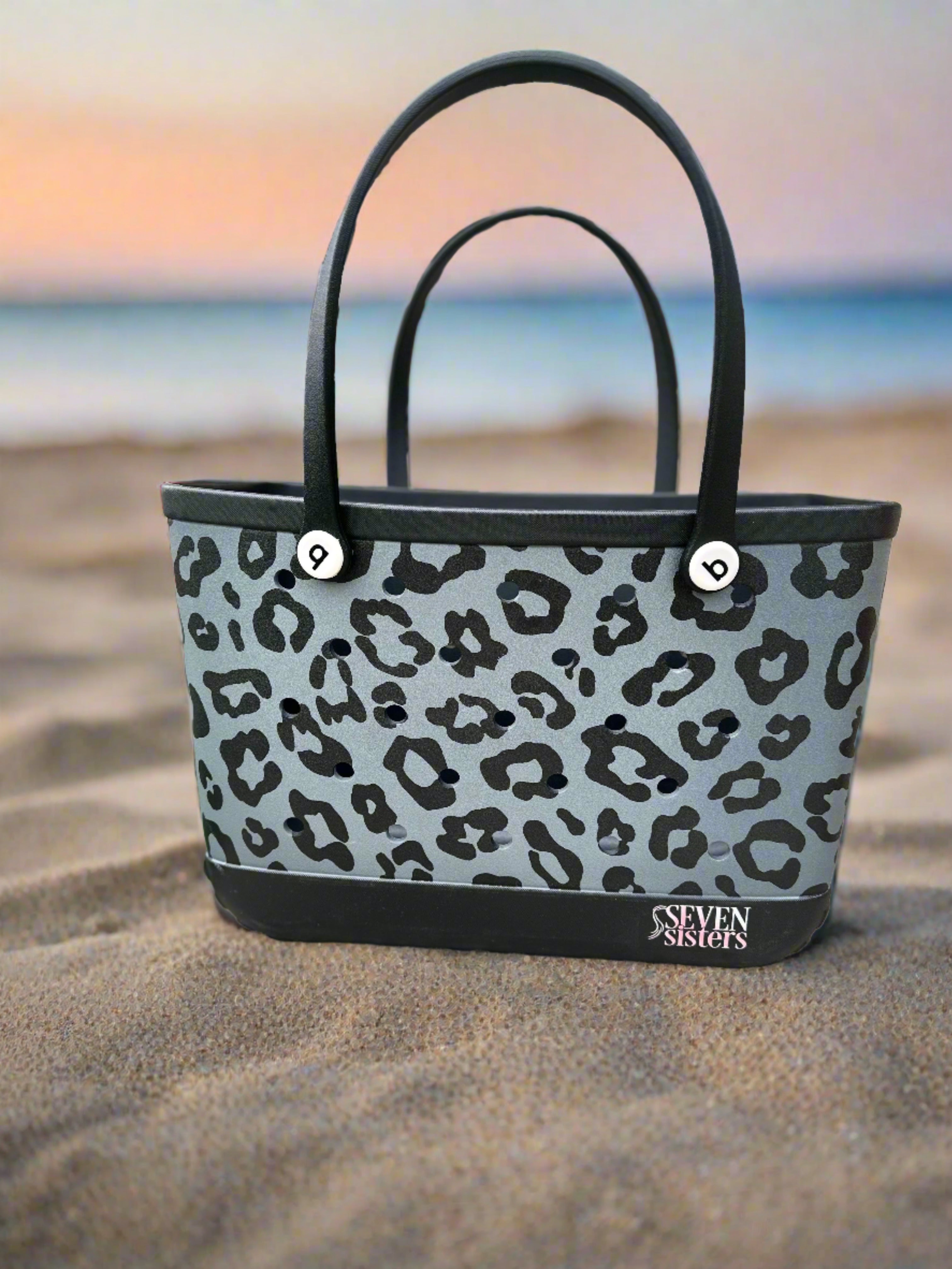 Black Leopard Silicone Tote (Large)